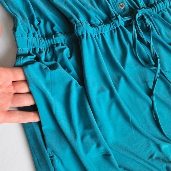 NWT Penningtons Women's Teal Blue Sleeveless Button Front Shirtdress 2X - Picture 9 of 15